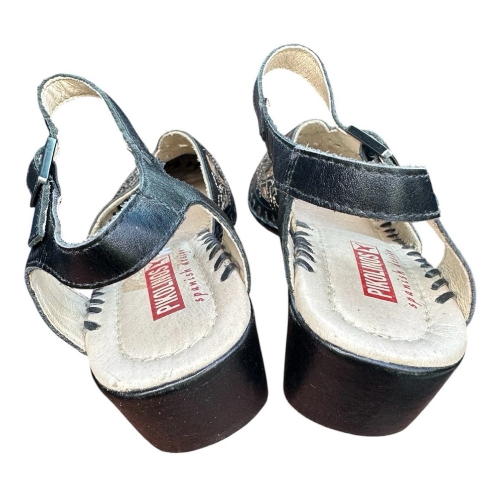 Pikolinos Jerez Black & Tan Perforated Leather Shoes EU 38 - Picture 4 of 5